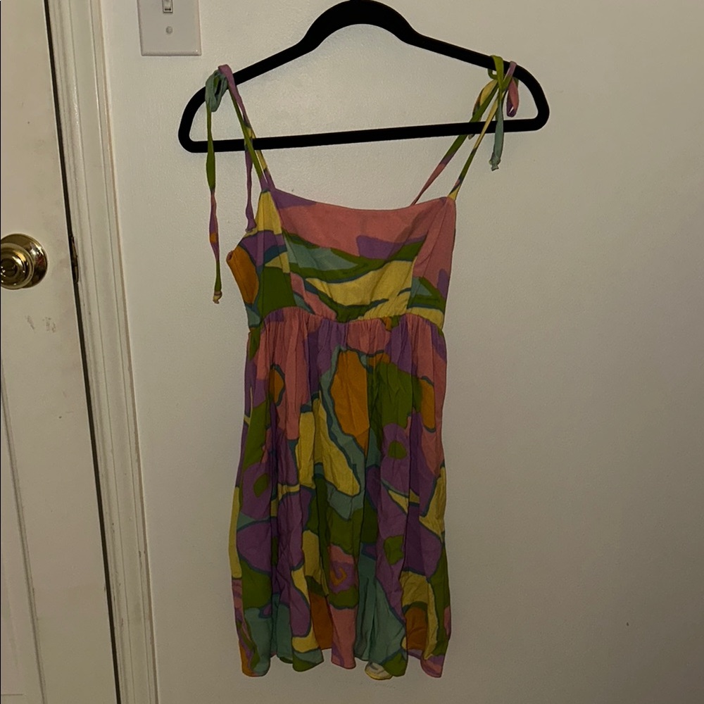Show Me Your MuMu Yellow and Pink Spaghetti Strap Sundress